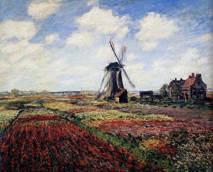 Tulip Fields With The Rijnsburg Windmill